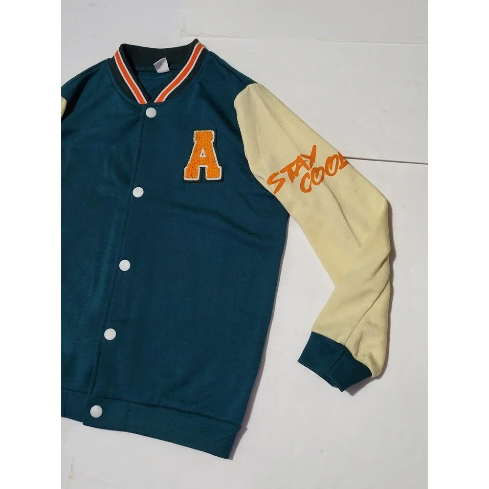 (#2)Shein Letterman Long Sleeve Button Down Jacket Size Kid's 10Y Multiple Color